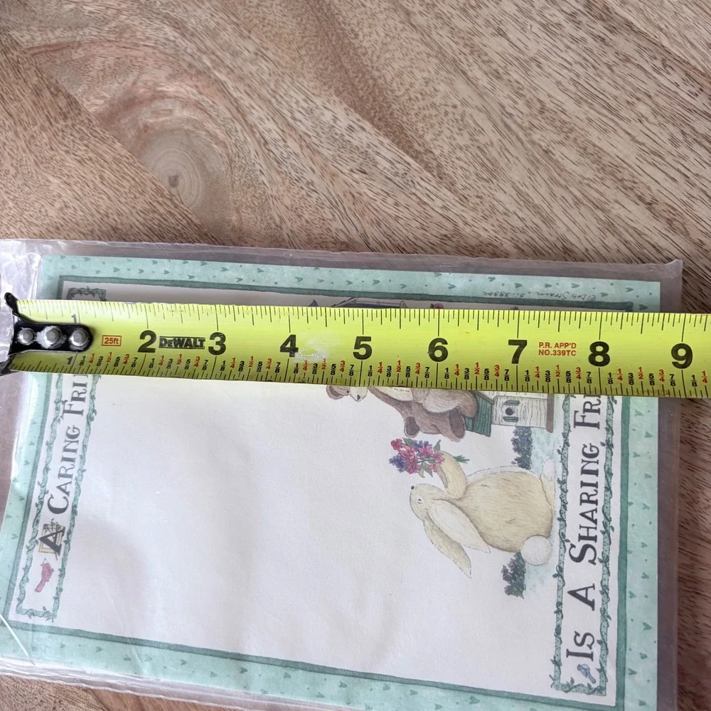 VNTG Saltbox Illustrations Deb Strain Specialty Notepad 50 Shts Bunny Teddy Bear